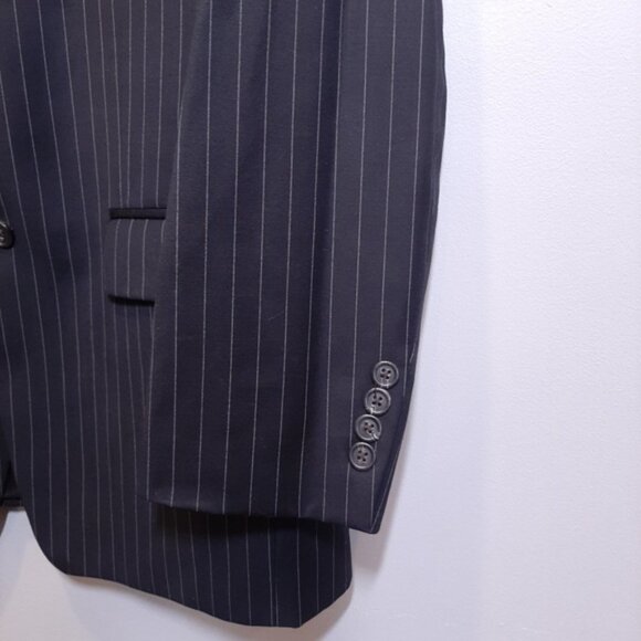Vintage CHAPS Pinstripe Blazer Jacket Wool Suit Sport Coat Business Mens 40S - Picture 5 of 13